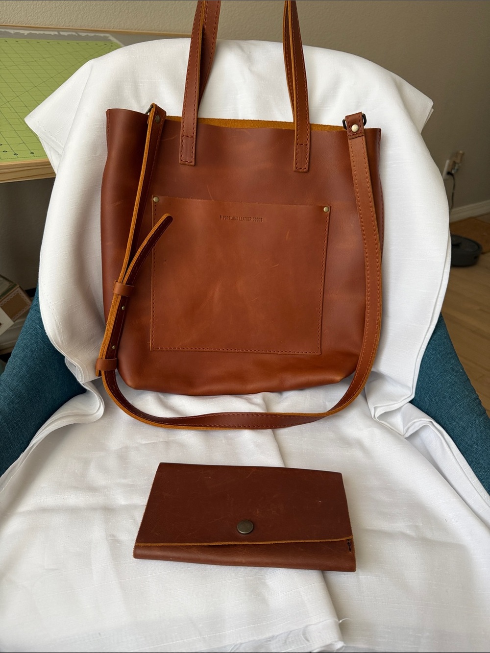 Portland Leather Full Size Crossbody & Rancher Wallet